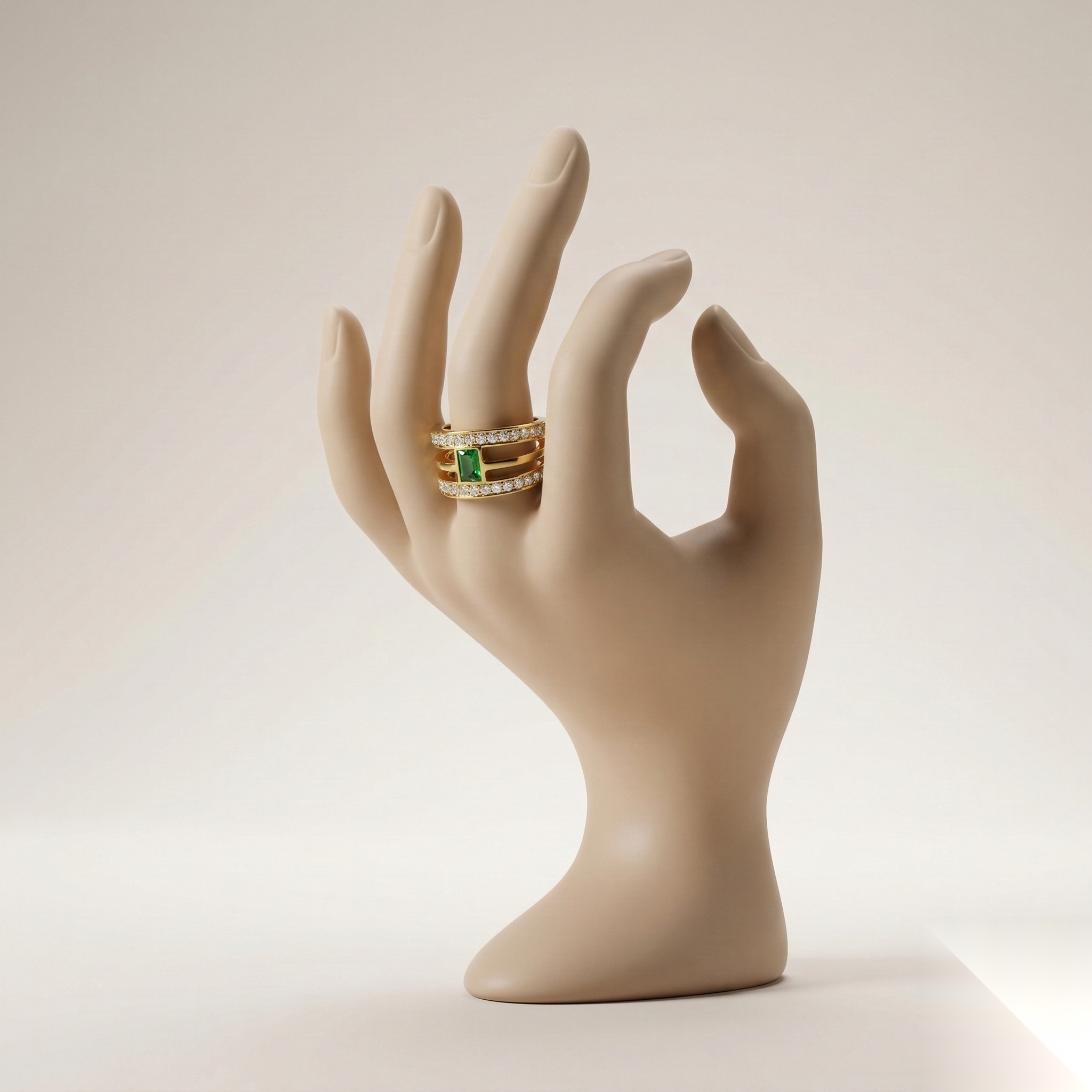 Emerald Pavé Ring
