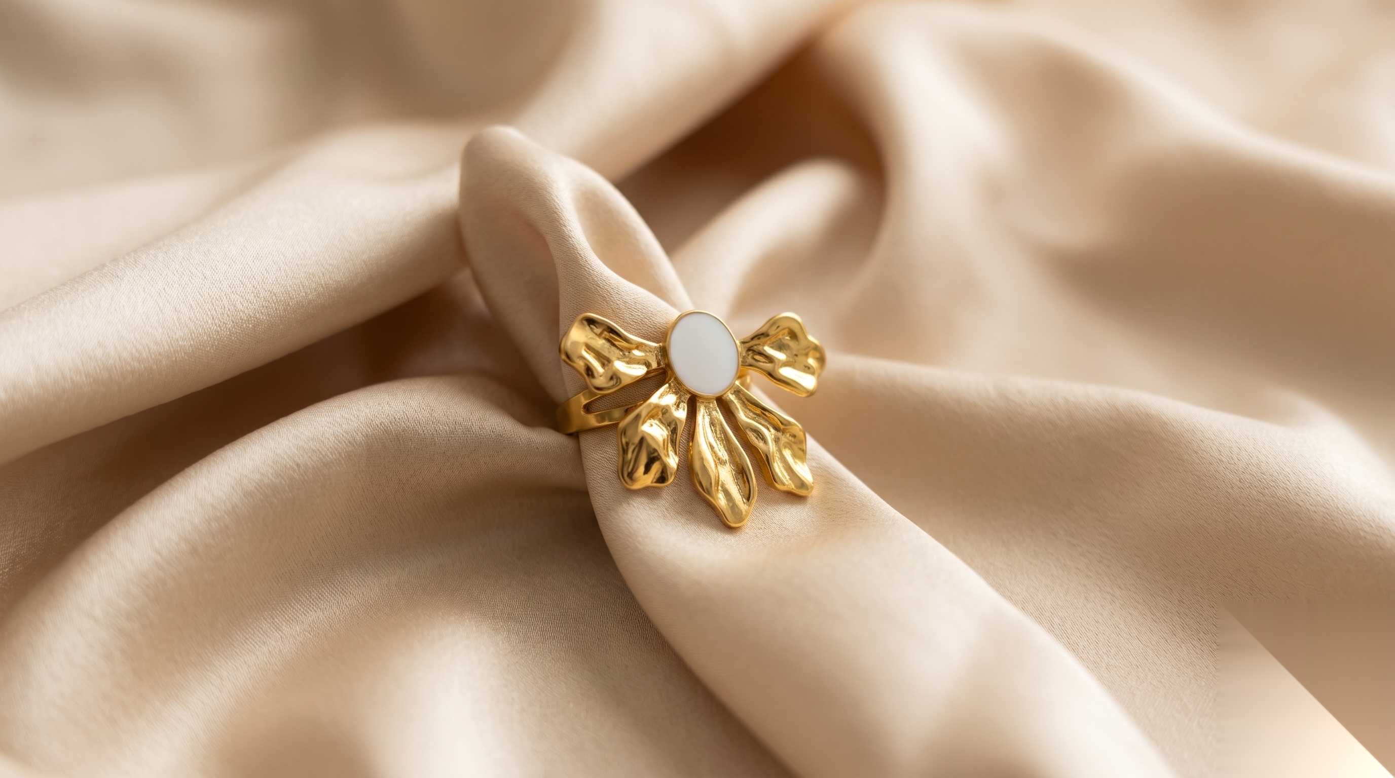 Vintage Enamel Bow Statement Ring