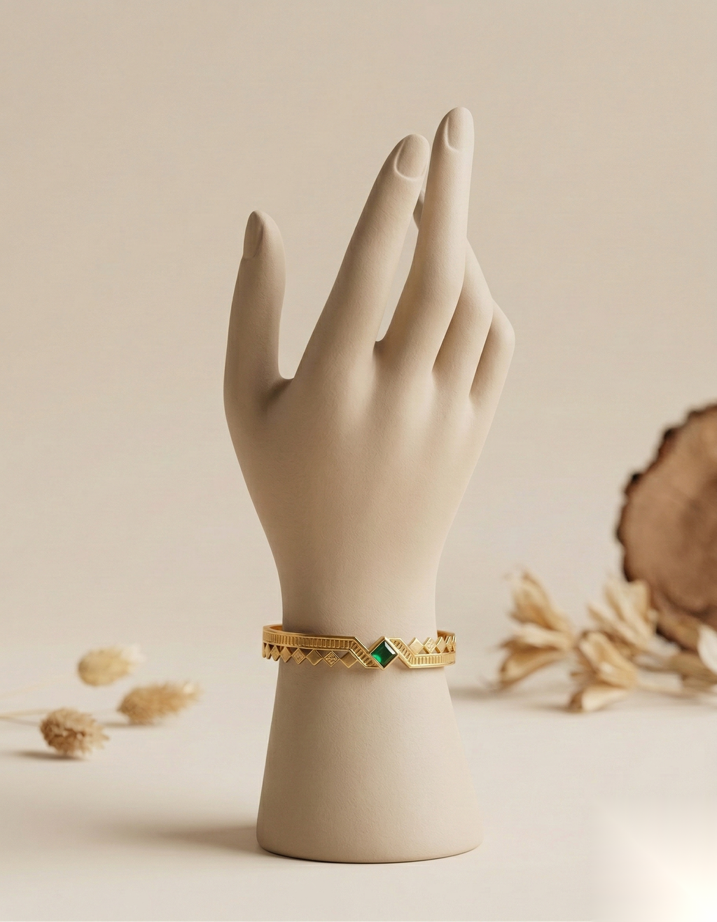 The Emerald Geometric Bangle