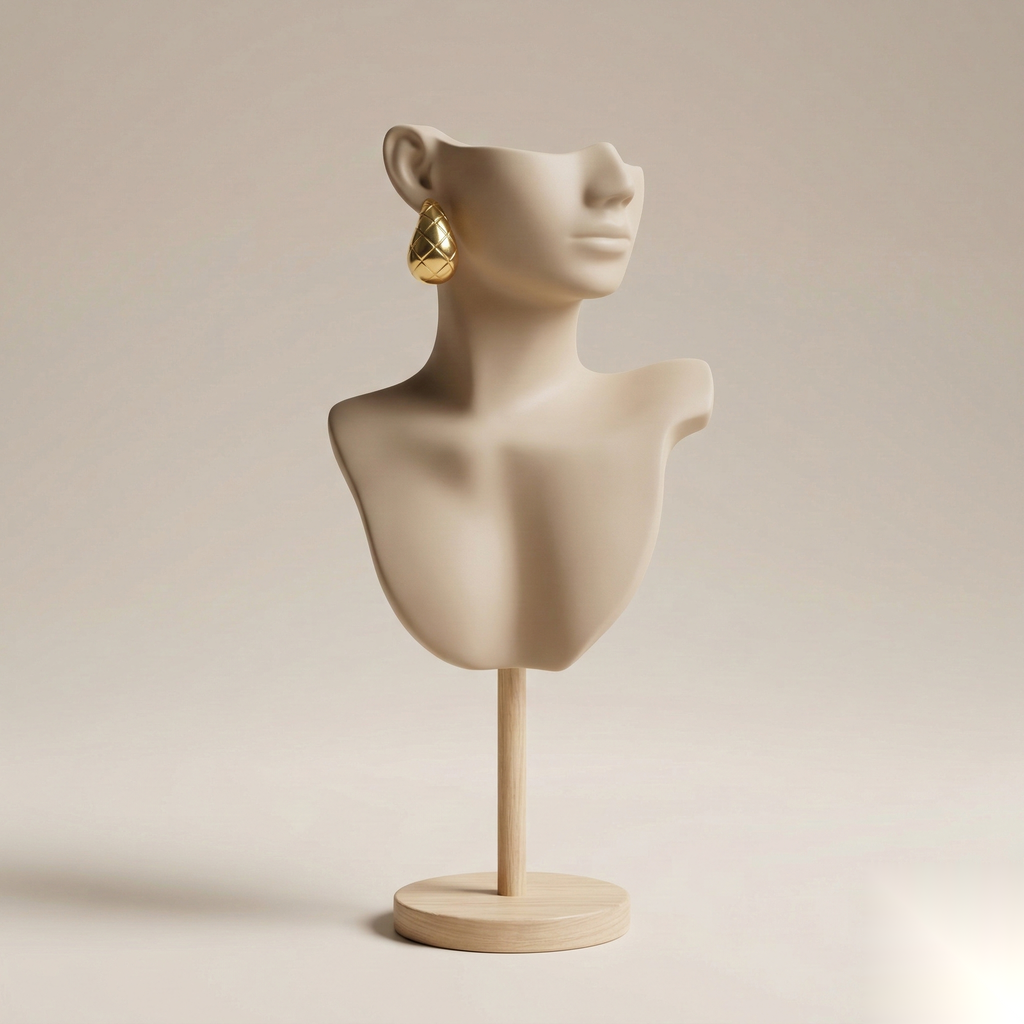 Textured Teardrop Gold Earrings