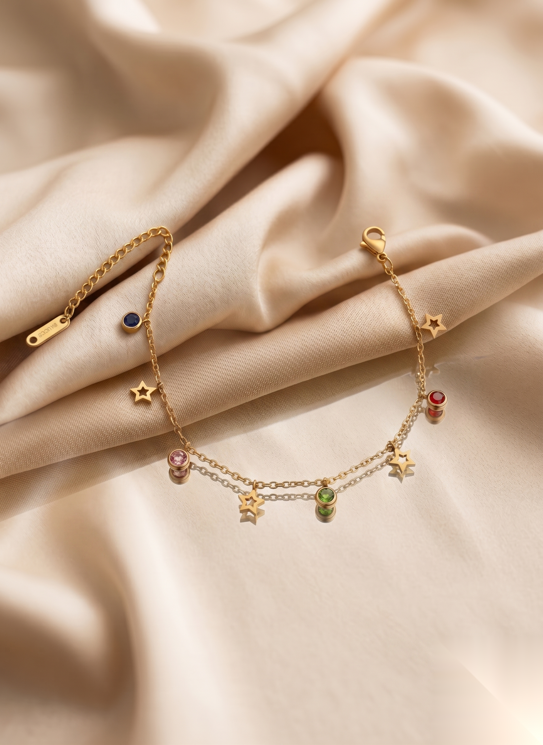 Celestial Star & Multi-Color Charm Bracelet