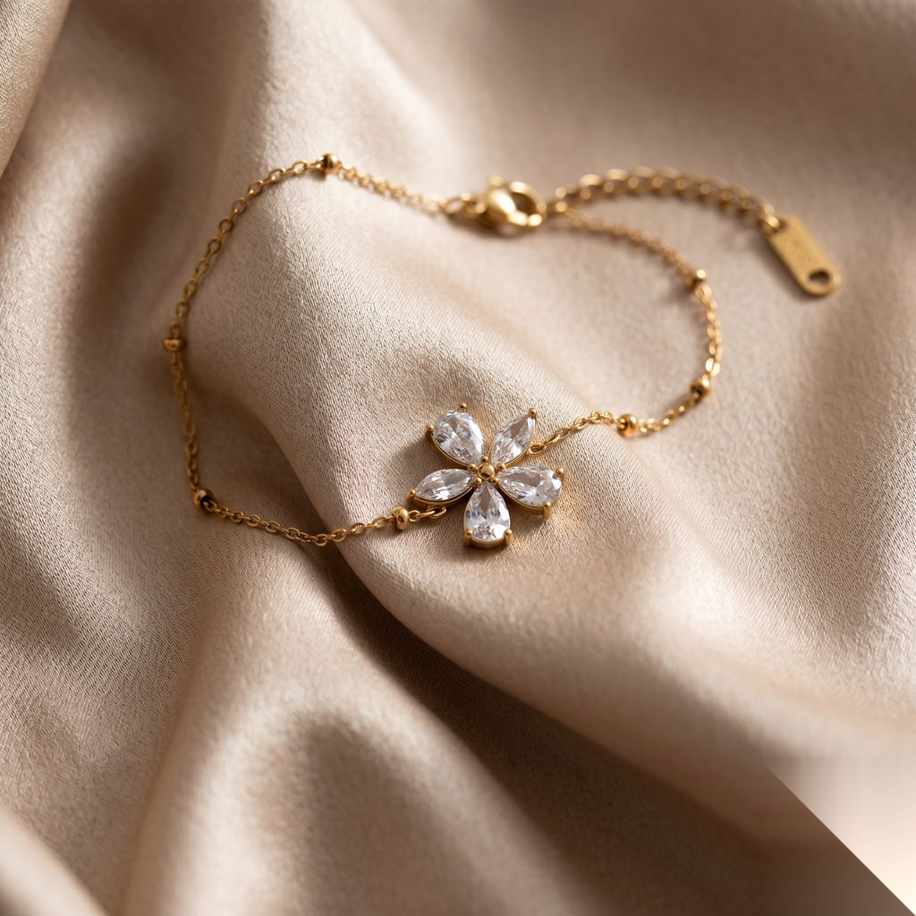 Crystal Blossom Dainty Bracelet
