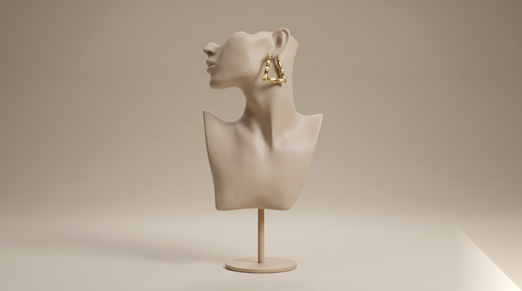 Bamboo Geometric Hoop Earrings