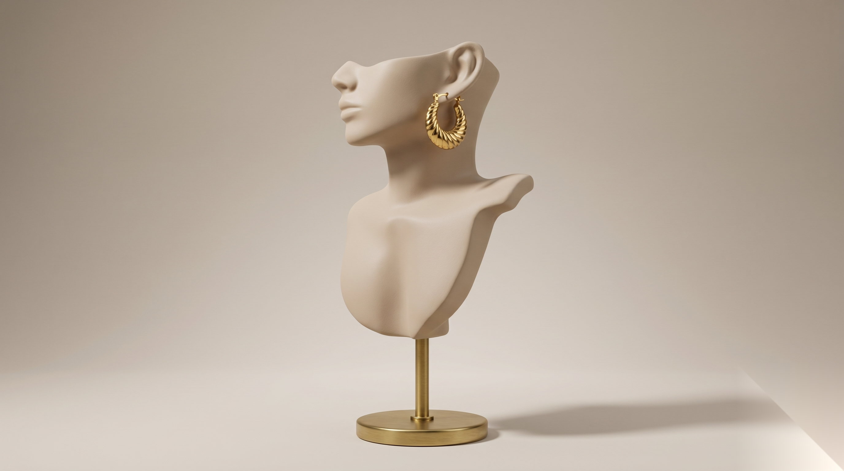 Croissant Dome Hoop Earrings