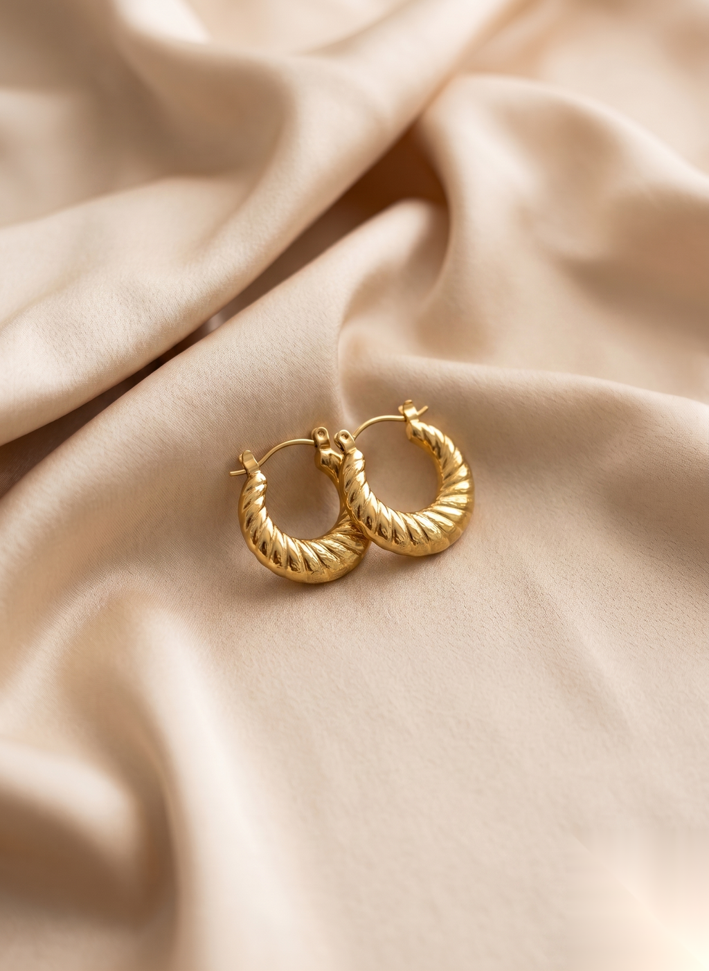 Croissant Dome Hoop Earrings
