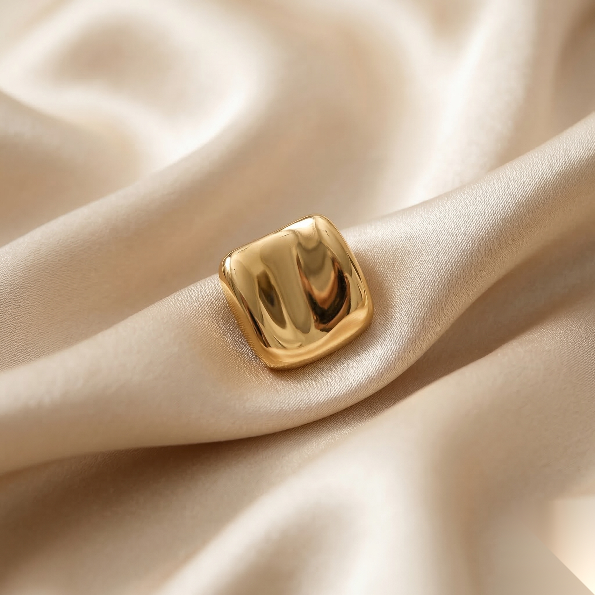 Polished  Square Gold Stud