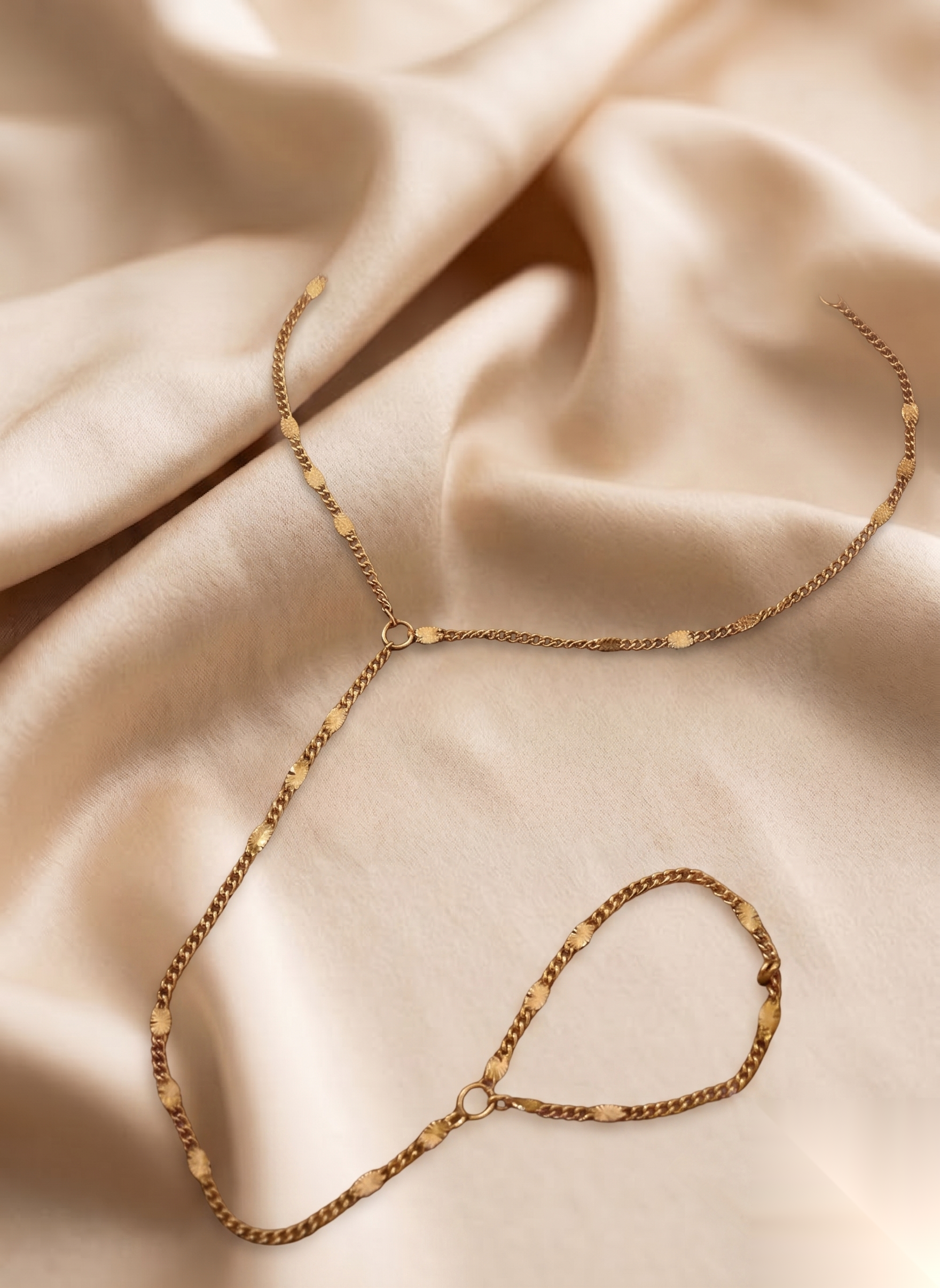 Gilded Petal Hand Chain