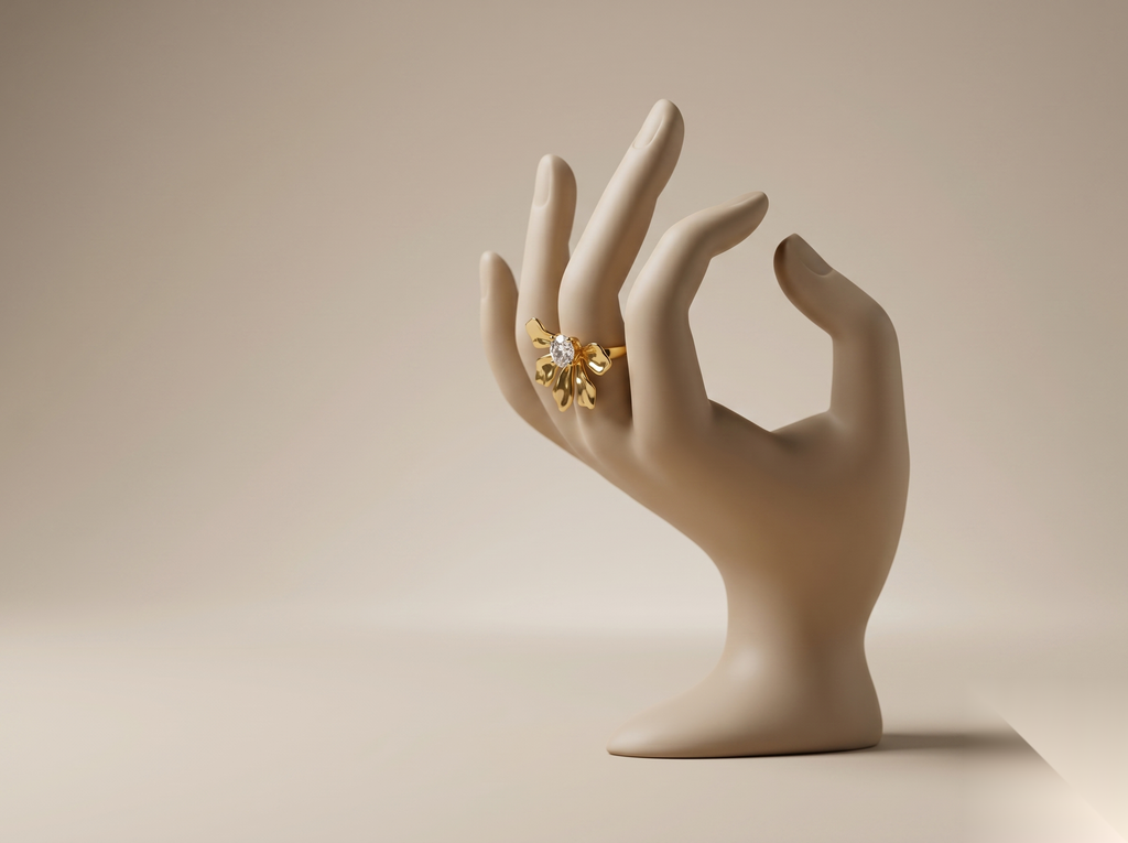 Vintage Enamel Bow Statement Ring