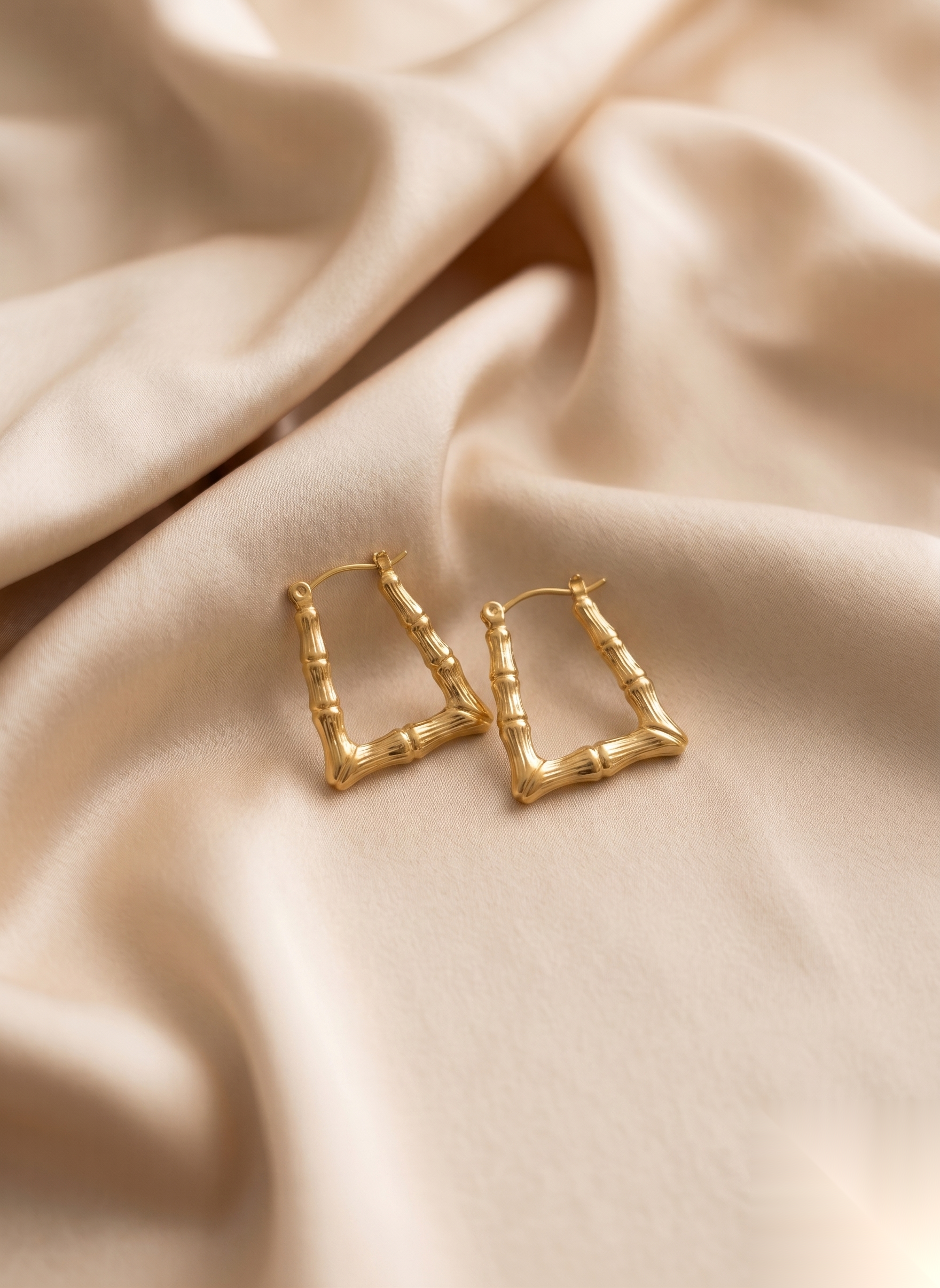 Bamboo Geometric Hoop Earrings